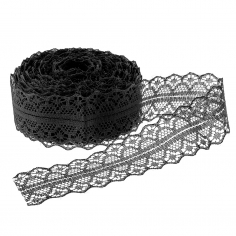 Лента декоративная,Тонкое Кружево, Черный