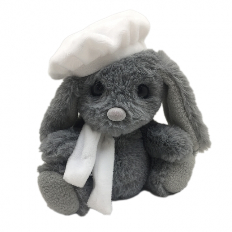 Мягкая игрушка "Зайка в берете" Серый